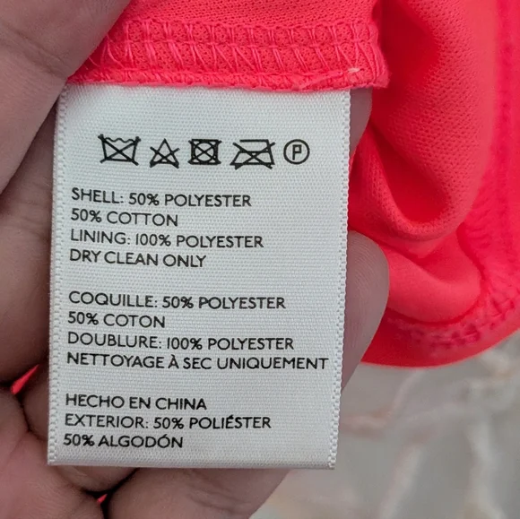 Anthro Coincidence & Chance Neon Coral Lace Fit & Flare Dress Size 6 - Picture 4 of 5